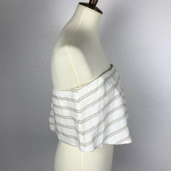 J.O.A. Striped Cropped Strapless Top - Picture 2 of 5